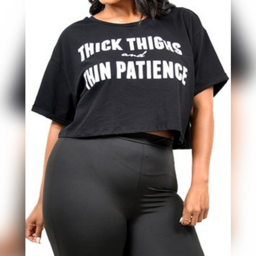 Black Crop Top Plus